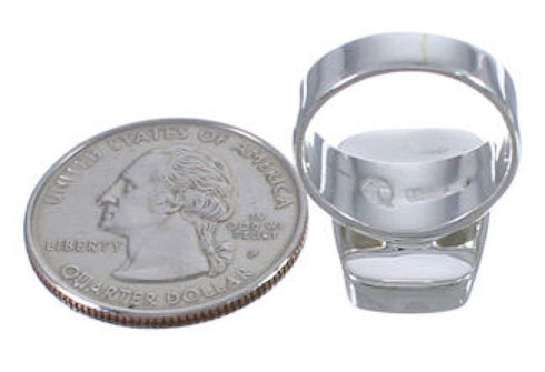 High Quality Turquoise Inlay Silver Ring Size 6-3/4 EX40353